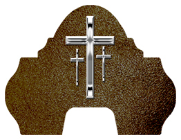 DARAY-L-517-SL-SH-BR Silver 3 Crosses Shimmer Brown
